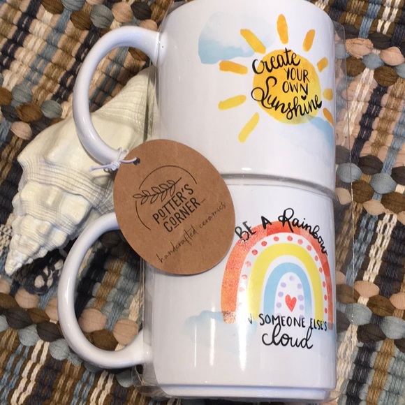 Set of 2 Hand Crafted Ceramic Stackable Mugs - Picture 7 of 9